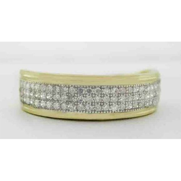 Genuine 0.50 Cts Diamonds Band Ring 10k Yellow Gold